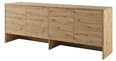 MEBLINI Hängeschrank für Horizontal Schrankbett Bed Concept - Wandschrank mit Ablagen und Fächern - Wandregal - BC-10 für 120x200 Horizontal - Artisan Eiche