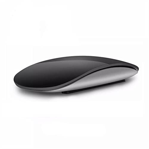 Souris sans fil Bluetooth rechargeable, ultra mince Arc Touch Magic Mouse sans récepteur USB, souris magique silencieuse pour ordinateur portable, iPad, PC, MacBook (Noir)