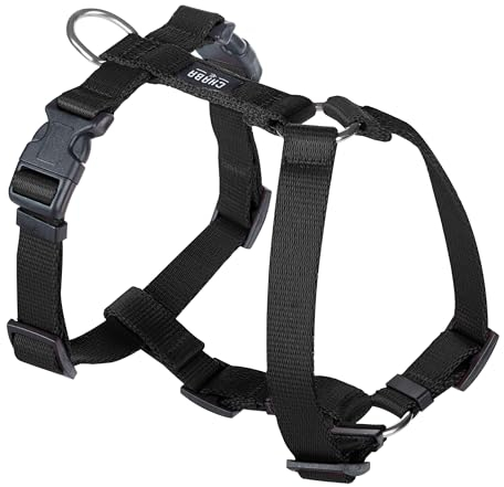 Chaba Guard Hundegeschirr für kleine Hunde mit Kontrolle, Anti-Zug & Würgen, Einstellbar, Bequem und Leicht, Classic Step-in Brustgeschirr, Dog Harness, Größe S, SCHWARZ