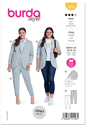 Burda Paper Sewing Pattern 5935 Suits, Jackets, Trousers 18-28 (44-54)