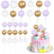 Gyufise 30Pcs Ball Cake Topper Ball Cake Picks Colorful Pearl Ball Shaped Cupcake Insert Cake Topper for Babyshower Birthday Party Favors Wedding Decoration Supplies Purple White Gold