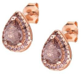 Amen Orecchini Rosè Goccia con Creek Stone e Zirconi Marroni
