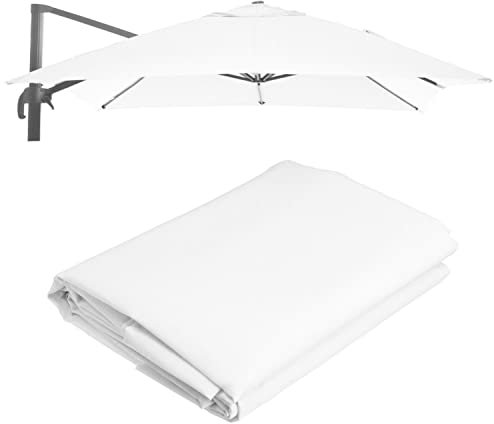 Marvin Telo Ricambio Per Ombrellone Palo Decentrato Giardino Senso 3X3 3X4 Copertura Esterno (3x3, Bianco)