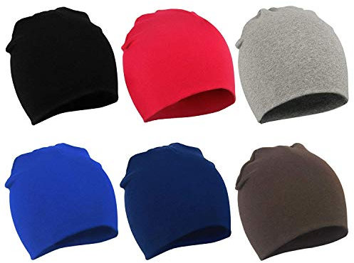 Durio Baby Mütze Jungen Mädchen Unisex Babymütze Kleinkind Wendemütze Jersey Slouch Beanie Mütze Infant Hut 6er Pack Farbmischung C 0-12 Monate