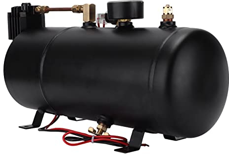 Train Horns Kit 12V 3L Air Horn Compressor Tank 150PSI Air Horn Tank Replacement Modification for Cars Trucks Ships Trains