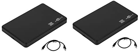 BRIUERG 2 custodie USB HDD da 6,3 cm SATA a USB 2.0 per hard disk SATA esterno HDD con cavo USB
