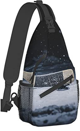 Hockeyschläger-Druck, Cross-Brusttasche, lässige Cross-Brusttasche, für Damen und Herren, Hockeyschläger, Einheitsgröße