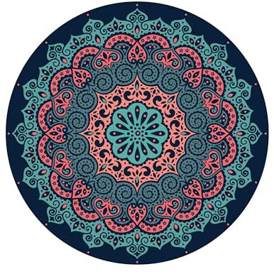 nuveti Large Meditation Mat Round Yoga Mat Pilates Yoga Mat 3.5mm Thick Natural Tree Rubber Base Non Slip, Extra Thick Grip. Thicker, Longer, and Wider for More Comfort and Support(55''x55'')