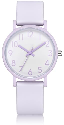 CIVO Uhr Damen Armbanduhr Analog: Frauen Uhren Quarz Damenuhr mit Lila Silikonarmband Wasserdicht Elegant Designer Runden Sportuhr für Damen