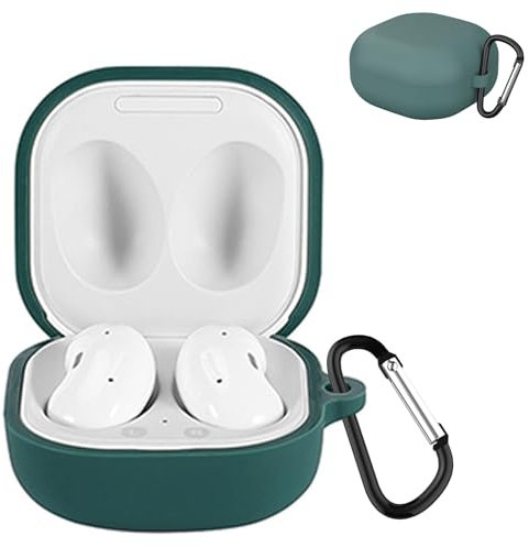 KANOYO Silikon Hülle für Samsung Galaxy Buds 2 Pro Hülle Kopfhörer Case und Schutzhülle Kompatibel Galaxy Buds 2 Pro Silikon Cover,Stoßfeste Schutzhülle,Kratzfest - Tiefgrün
