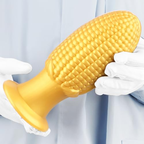 Jixaxe Gold Mais Penis Realistischer Dildo Riesiger dicker Dildomit Saugnapf Weiches Analdildo Analplug Butt Plug Prostata Massager G Punkt Vaginal Anal Masturbation Sex Spielzeug Männer Frauen (M)