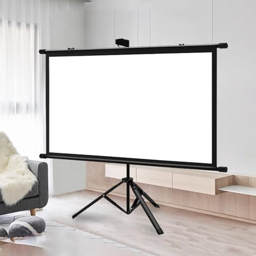 60 , 72 Écran Videoprojecteur Avec Trépied, 4K HD 4:3 , 16:9 Ecran De Projection Sur Pied, Léger, Facile À Installer, Idéal Pour Cinéma, Bureau Et Les Présentations, Mat, Fibre De Verre(4:3,60)