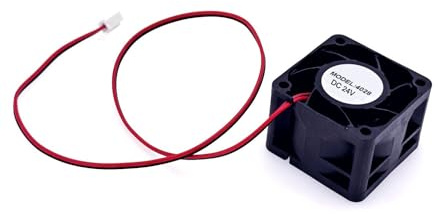 JZK Ventilador refrigeración mini 40x40x28 mm DC 24V 40 mm con 2 pines, 14300 rpm 0,18 A, 4028 pequeño ventilador DC sin escobillas 4 cm para refrigeración o ventilación, ventilador impresora 3D