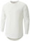 VEIISAR Men's Heavy Weight Crew Neck Long Sleeve T Shirt - Mens 100 Cotton Thick Longline T-Shirts (X363L White XXL)