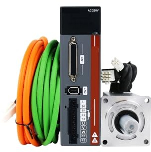 A5 200W 400W 600W 750W 1000W AC Servo Driver Motor Kit 220V 3000RPM IP65 AC Servo Motor with Driver for CNC Machine(1000W absolute 17)