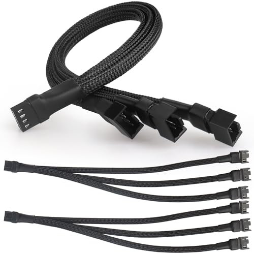 VWEICYY 3 Way Fan Splitter, Compatible with 3PIN/4PIN Fan hub, PC Fan Splitter for Desktop Computer Cooling Fan, Computer DIY