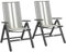 Outsunny Rattan Folding Chair Outdoor Set of 2, 5-Position Adjustable Wicker Garden Dining Chair with High Backrest, Wide Armrest, for Patio, Terrace, Balcony, Grey