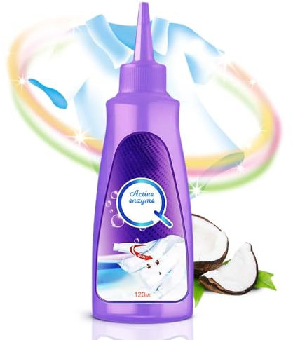 Active Enzyme Laundry Stain Remover, Stain Remover for Clothes, White Shirt Garment Stubborn Stain Cleaner Oil Remover, Emergency Stain Rescue Stain Remove Collar Stain Removal Spray (1)