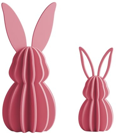 Shapes - Decorations Minimalistisches Osterhasen Set – Deko Hasen groß & klein – Moderne Osterdeko für Wohnzimmer & Tisch – Zeitloses Design (Rosa)