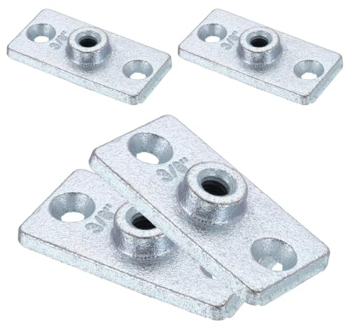 sourcing map 4Pcs Ceiling Flange Hangers, Galvanised Ceiling Flange Hanger Plate Fits 6mm Threaded Rod with 3-Hole for Industrial Shelves, Mounting DIY Plumbing Decoration, White