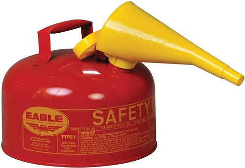 Eagle 2 Gallon Type I Red Safety Gas Can for Gasoline