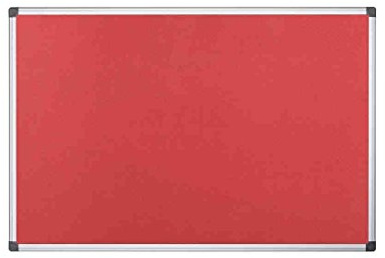 Bi-Office Notice Board Maya, Red Felt, Aluminium Frame, 240 x 120 cm