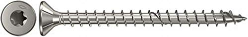 fischer Power-Fast FPF-ST 4,5 x 45 A2P - Spanplattenschrauben mit Teilgewinde und Senkkopf, zur Befestigung von tragenden Bauteilen in Holz, nicht rostender Stahl - 200 Stück - Art.-Nr. 657060