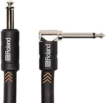 Roland Black Series Instrument Cable,Angled/Straight 1/4 jack - RIC-B15A, length: 15ft / 4.5m