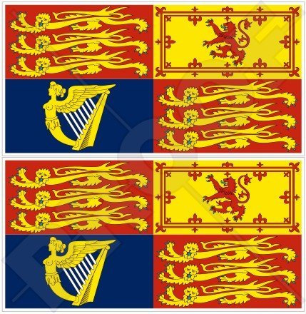 United Kingdom Royal Standard Flagge UK 7,6 cm (75 mm) Bumper Sticker, Aufkleber Vinyl X2