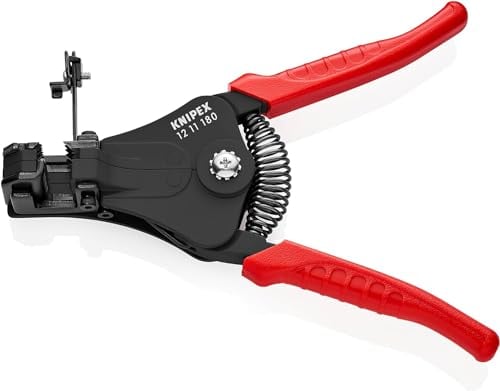 Knipex Alicate pelacables con cuchillas de forma precisa negro, lacado, con fundas de plástico 180 mm 12 11 180