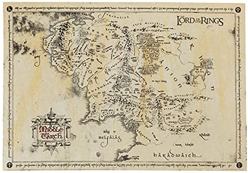 GB eye SPM001 Seigneur des Anneaux Carte Parchemin Poster Bois Divers 65 x 3,5 x 3,5 cm Coloris Assortis