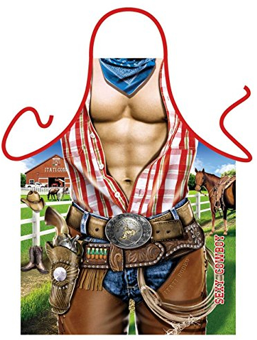 Lustige Schürze = Sexy Cowboy = Küchenschürze Geschenkschürze Kochschürze Spassschürze - Das witzige Original von ITATI