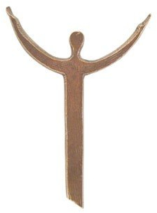 Hochwertiges Auferstehungskreuz - modernes Wandkreuz aus Bronze, 14,5 x 10,0 cm, Sie kaufen direkt von der Künstlerin Andrea Zrenner aus Regensburg.