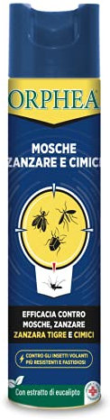 Orphea Spray contro Mosche, Zanzare e Cimici, Con Estratto di Eucalipto - 400 ml