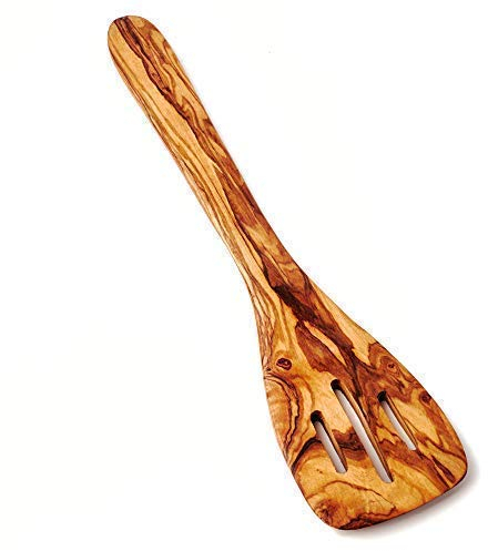 Olive Wood Spatula Triple Slot from Approx. 30cm - 35cm
