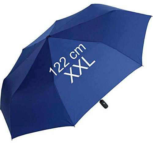 XXL Taschenschirm für Damen und Herren - Full Class- 122cm großes Dach mit Auf-Zu-Automatik - blau