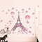 Venkaite Vinyl Wandaufkleber Paris Turm Rosa Abnehmbare Wandtattoo Kunst Aufkleber für Wohnzimmer Schlafzimmer Wanddekoration 65x100cm (25.6x39.3 inches)