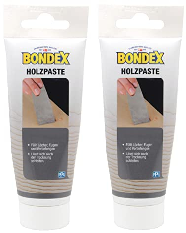 Bondex Holzpaste Holzkitt Reparaturpaste zum ausbessern von Risse Löcher Kratzer Laminat Parkett Möbel und Holz 2x 120g (fichte)