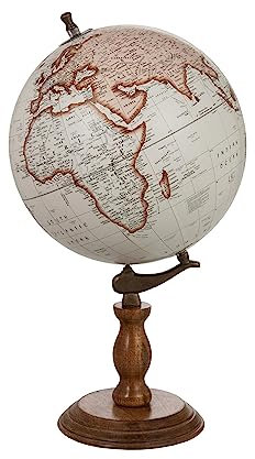 J-line - Globe TERRESTRE sur Pied BS Blanc/NAT L (30x30x54,5cm) JOLIPA JLINE 97965