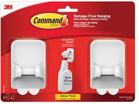 Command Spray Bottle Hangers [Removable]: 2-Pack (White) / 2-Pack