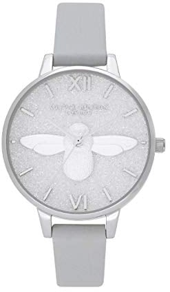 Olivia Burton Analog Quarzuhr für Damen mit Graues Nylonband - OB16GD52