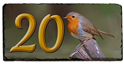 Robin House Number Slate Name Gate Sign Plaque Door Personalised SL50