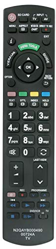 VINABTY N2QAYB000490 Telecomando di ricambio adatto per Panasonic Plasma TV Viera Txpf42g20s Txpf46g20s Txpf50g20s TX-P42G20 TX-P42VT20 TX-P65VT20 TX-P50G20E TX-P50G20 TX-P42G20E sub N2QAYB000489