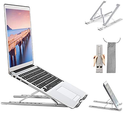 Adjustable Laptop Stand for Desk Portable, foldable Aluminum Ventilated Laptop Holder Riser for MacBook Pro Tablet Ipad Stand, 7 Height, 10-17 inch Notebook Tablet
