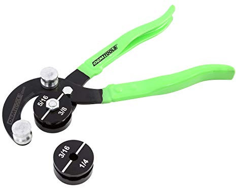 OEMTOOLS 25440 Professional Tube Pliers Brass, Copper, Steel, and Aluminum Brake Lines of Diameters: 5/16, 3/8, 3/16, and 1/4 | Make Left, Right, and Offset Bends Up to 90 Degrees