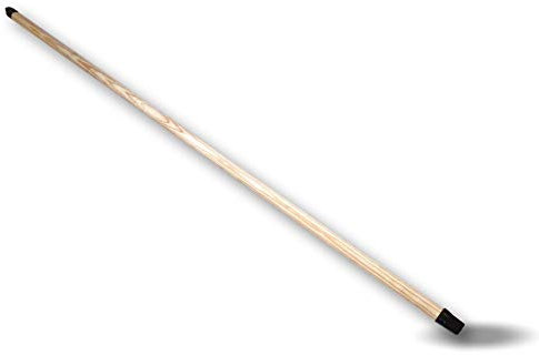 Manche balai bois lisse avec embout à visser et système d'accroche | Pour balais avec douille vissante | Ø 24 mm | Longueur 1,25 mètre | Fabrication Française | Kibros 2960b
