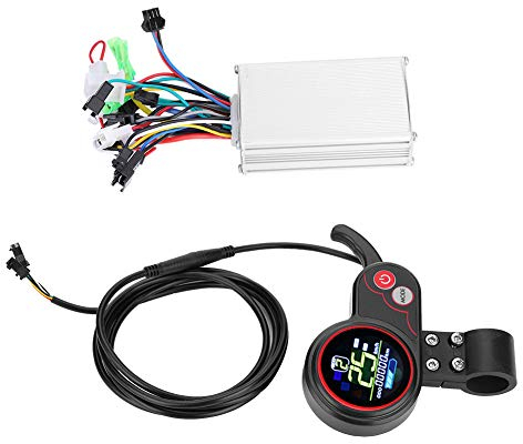 Heaveant Elektroroller Controller Kit, E-Bike-Controller Set, LCD Anzeige Bedienfeld mit Variablem Geschwindigkeitsschalter Zubehör für Elektroroller (36V 250 / 350W Farbbildschirm Dual-Modus)