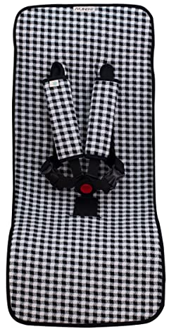 JYOKO KIDS Sitzauflage Universal für Kinderwagen + Gurtpolster Hergestellt aus Baumwollstoff + Schaumstoff und atmungsaktive Technik (Vichy)
