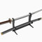 WANLIAN Schwertständer, Schwerthaken, Acryl, zweilagig, wandmontiert, Samurai-Schwertständer, Ständer für alle Schwerter (schwarz)