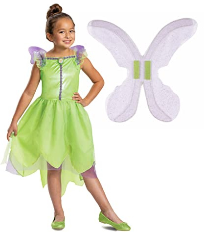 Disguise Costume Trilly Classico Bambina, Verde Vestito Carnevale Bambina Trilly, Staccabile Ali Trilly, Costumi Di Carnevale Per Bambini Disponibile in Taglia XS, S, M